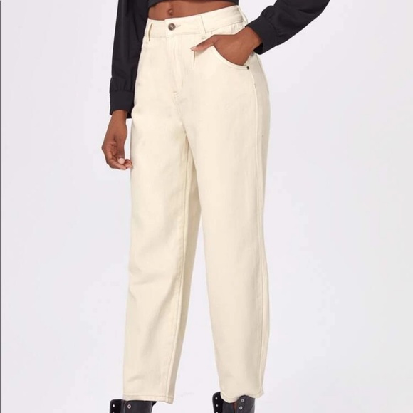 Beige / Cream High Waisted Pants - Picture 2 of 5